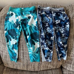 Two Under Armour girl’s Capri Leggings